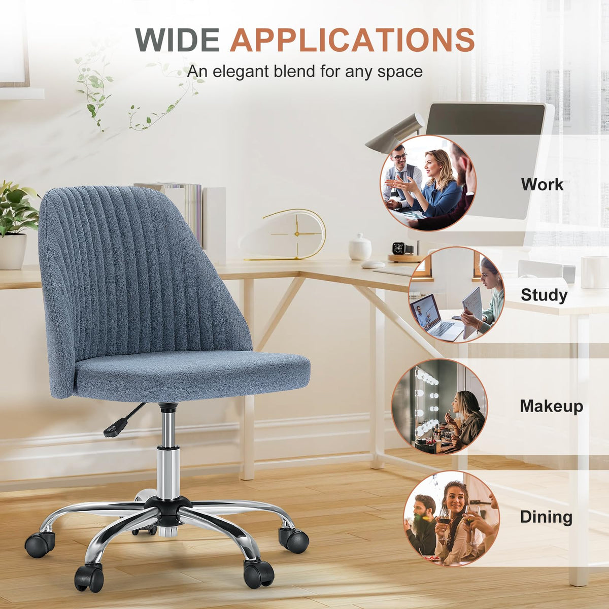 DUMOS quiet floor-friendly casters glide on hard floors