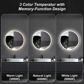 DUMOS tempered glass round mirror for durable, distortion-free reflection
