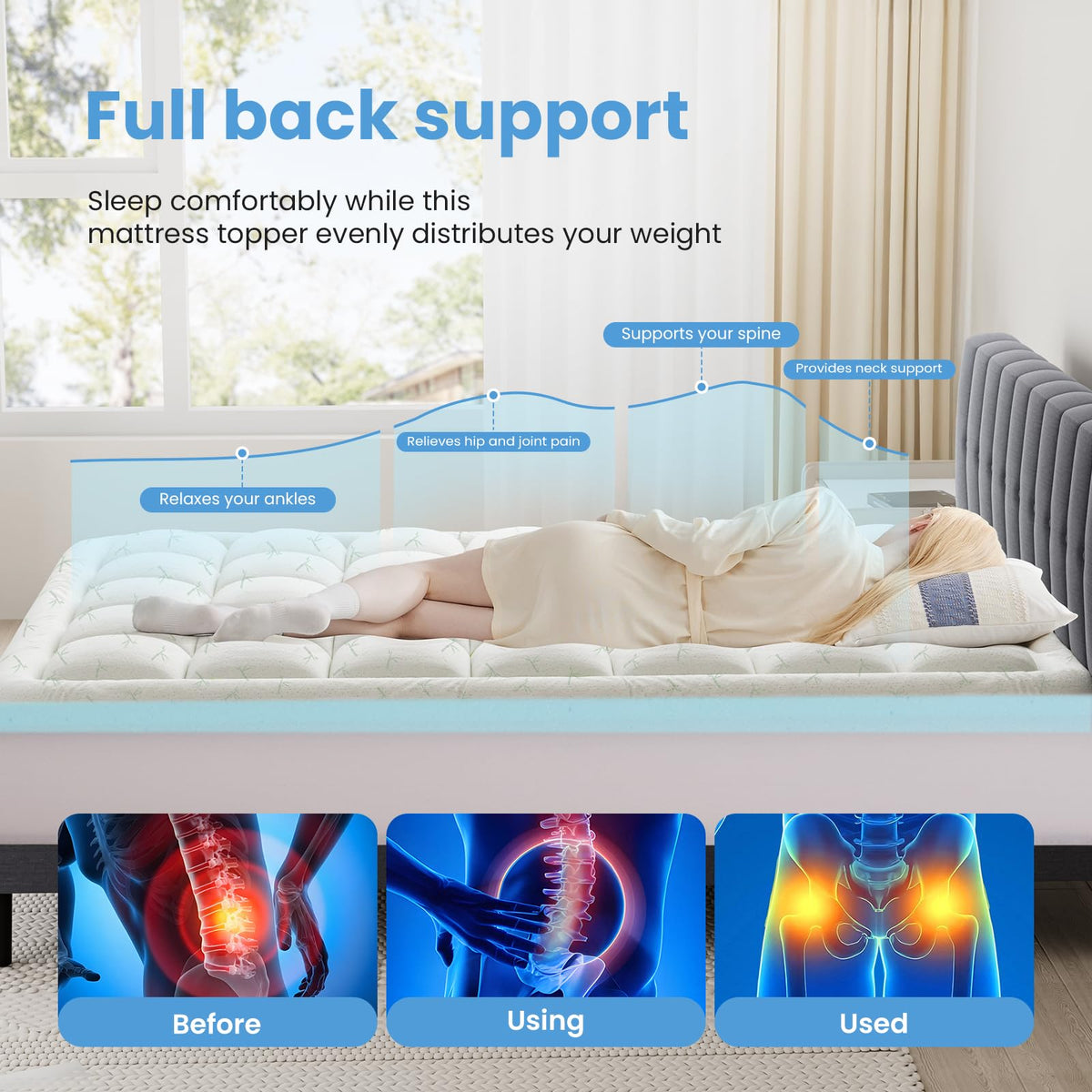 DUMOS ultra cooling surface helps hot sleepers stay comfortable all night.