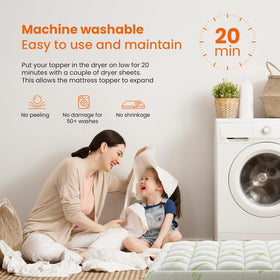 DUMOS machine-washable cover simplifies cleaning and freshness