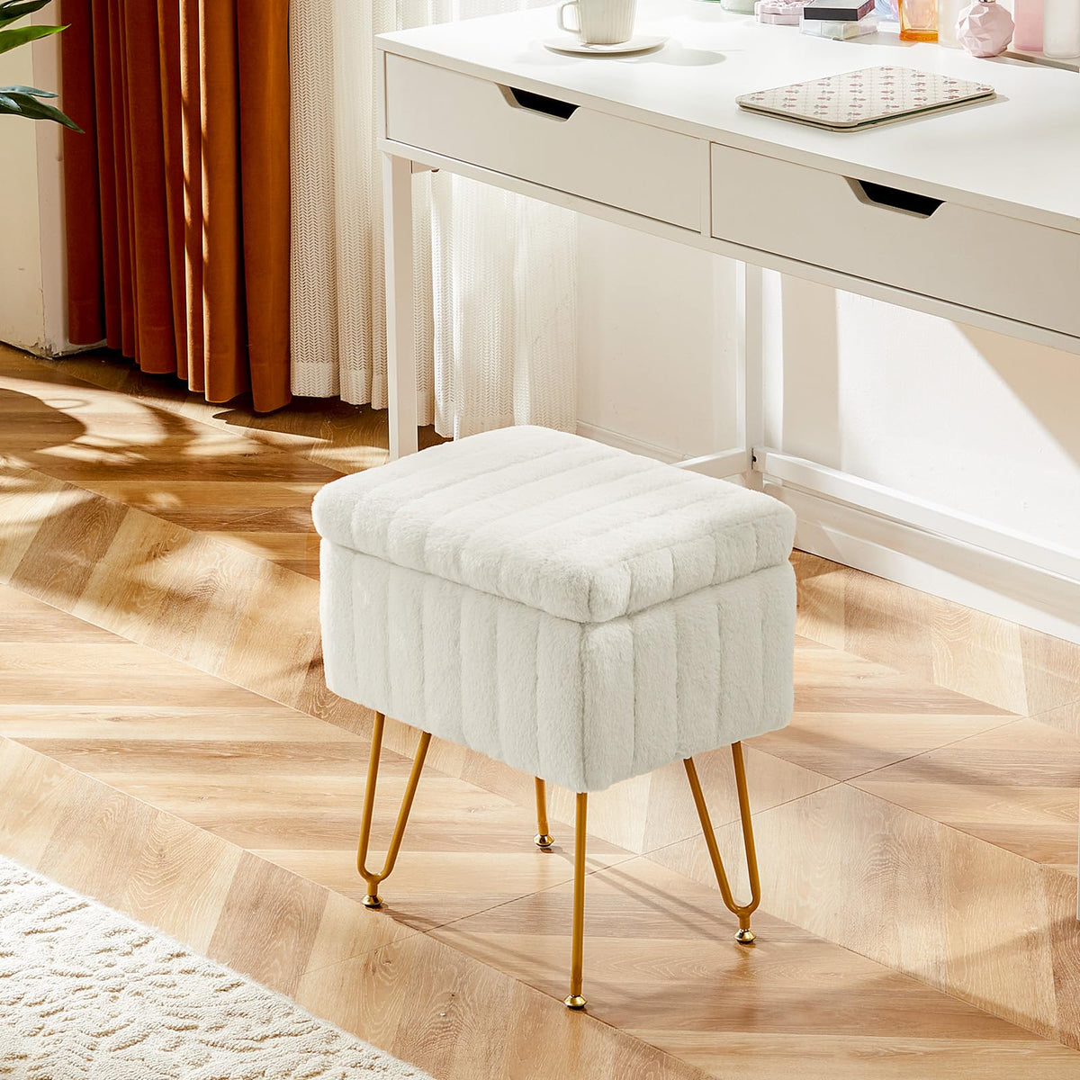 DUMOS vanity stool easy 10-minute assembly for quick setup