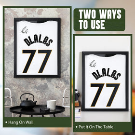 Dunkive T shirt display frame UV acrylic close-up showing protection