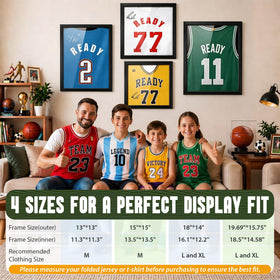Dunkive T shirt display frame wood-grain detail with premium finish