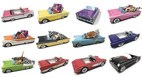 Dunwoody Classic Cars 12-piece set in packaging, ready for retro party decor.