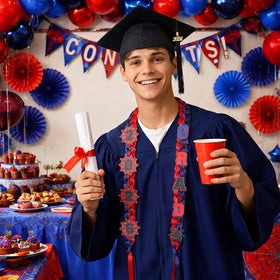 Dunzoom elastic cap-band provides versatile fit for most graduates.