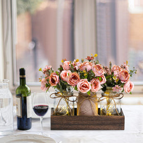 DUOER pink mason jar decor for charming table setting