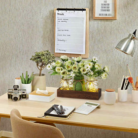 DUOER LED light centerpiece adds ambient glow to dining spaces.