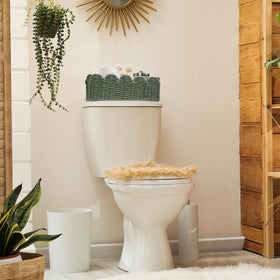 Multi-use storage basket suitable for bathroom, living room, kitchen, and office.