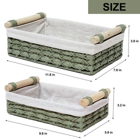 DUOER green set of two baskets for versatile home organization.