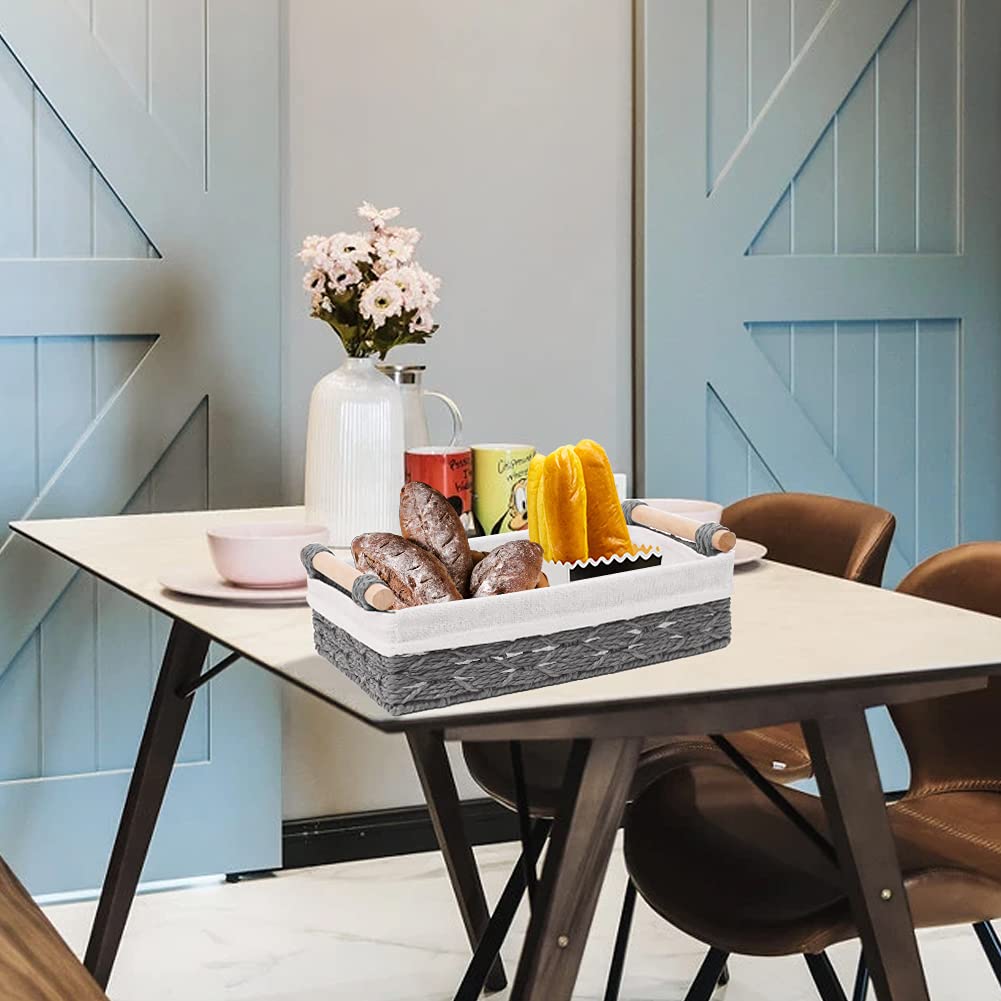 DUOER paper rope basket on countertop for cosmetics and daily items.