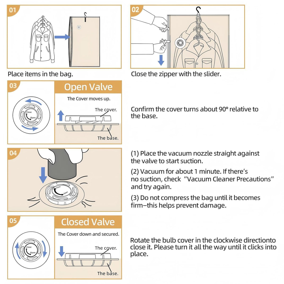 DUORAN triple-seal valve ensures leak-resistant closure for garments.