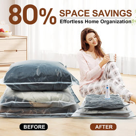 DUORAN vacuum bags large size fits bulky blankets for closet storage.