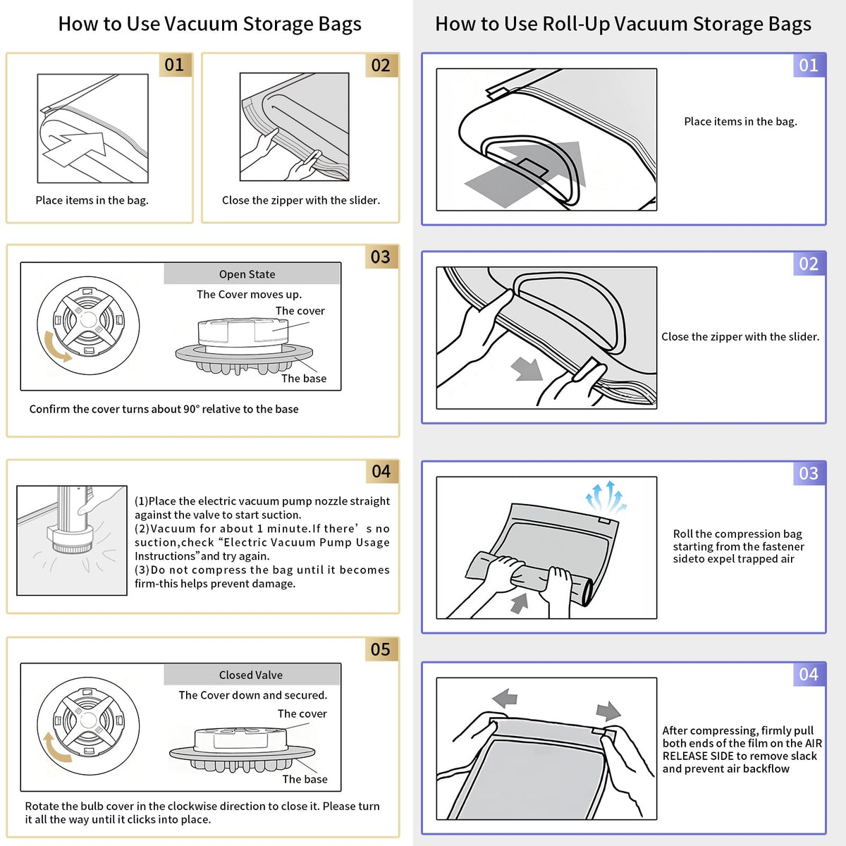 DUORAN vacuum bags small size compresses clothes for hotel stays.