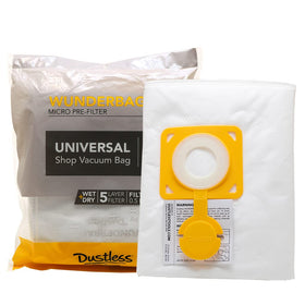 Dustless Wunderbag holds up to 40 lbs of debris for longer sessions.