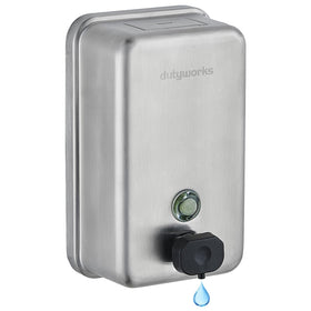 DUTYWORKS 1100ml wall-mounted dispenser in stainless steel for high-traffic bathrooms