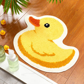 Duraaamo duck bath mat in yellow with slip-resistant surface