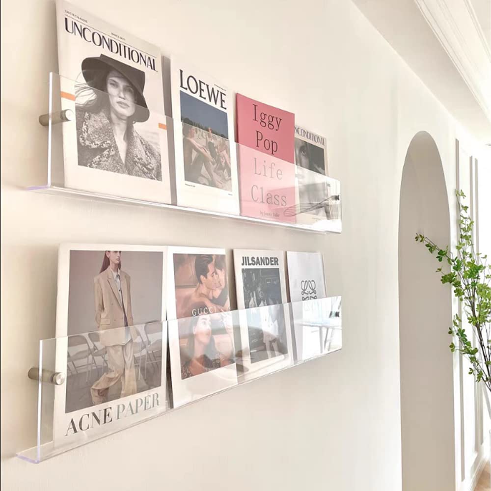 DuvinDD acrylic magazine holder wall mount keeps magazines neatly organized.