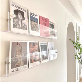 DuvinDD acrylic magazine holder wall mount keeps magazines neatly organized.