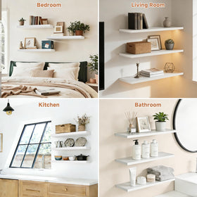 Duvique Easy Install Floating Shelves holding books and decor for organized storage