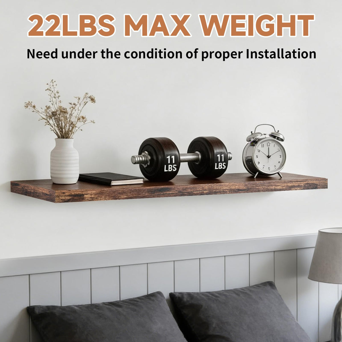 Duvique Easy Install Floating Shelves set of 3 on wall in neat display