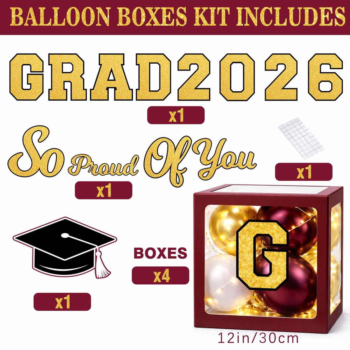 Duwagtry 2026 graduation letters highlight bold numerals for display