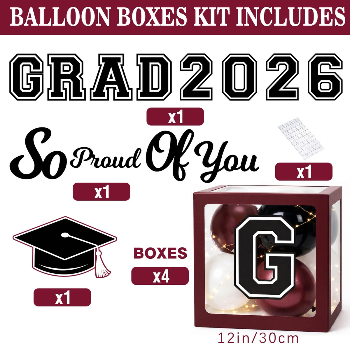 Duwagtry maroon theme balloons for rich graduation decor and depth