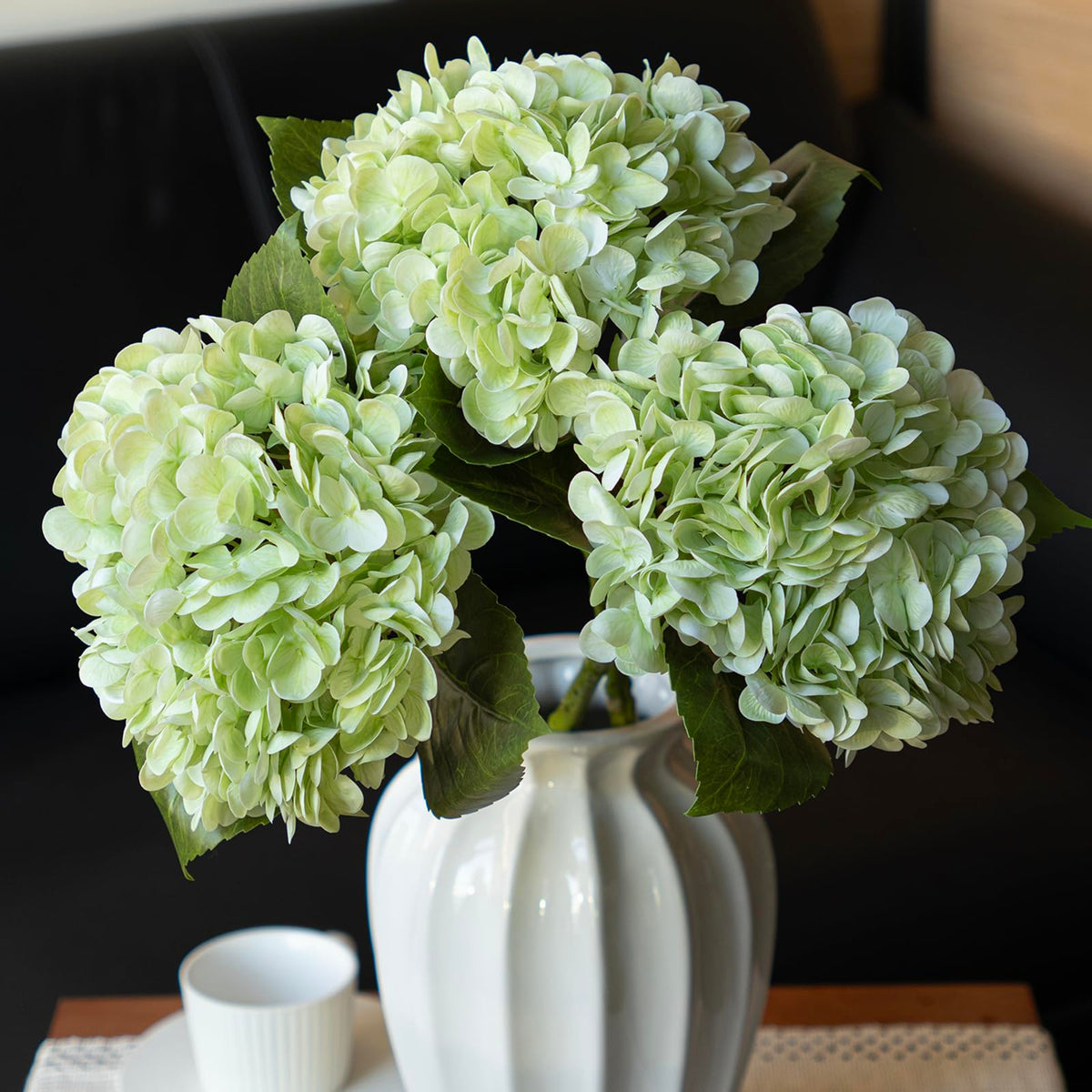 DUYONE 22-inch hydrangea bouquet with realistic blooms for lasting home decor