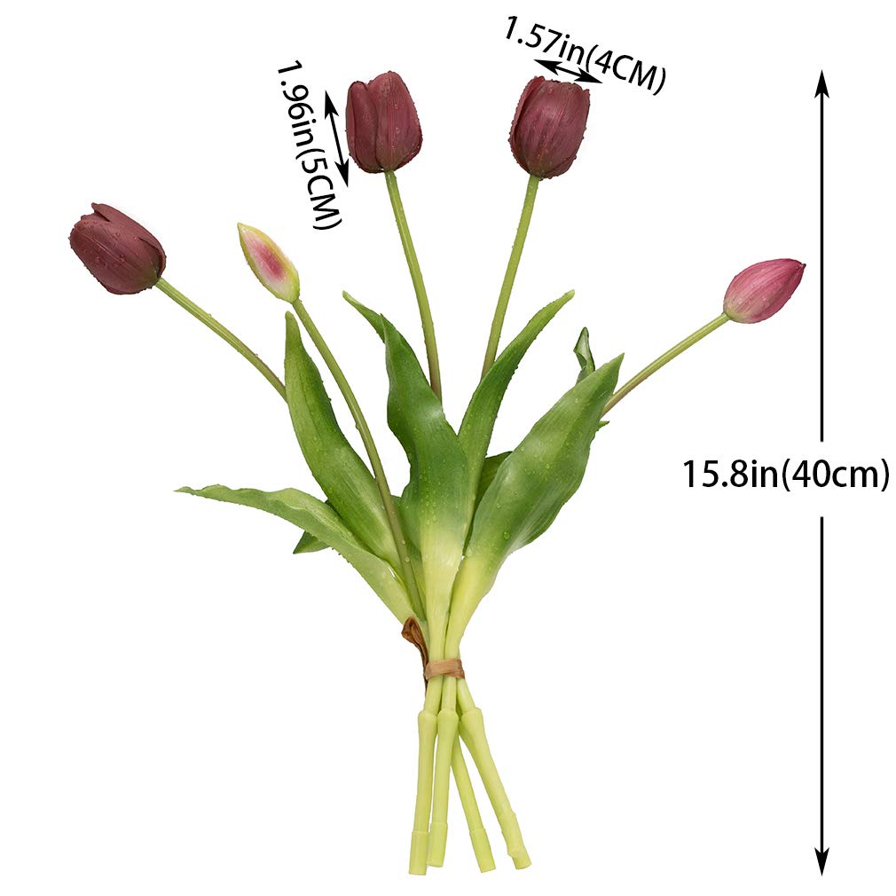 DUYONE tulips stem detail highlights iron wire flexibility for DIY shaping.