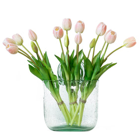 DUYONE artificial tulips close-up of 3-bunch pack for year-round decor.