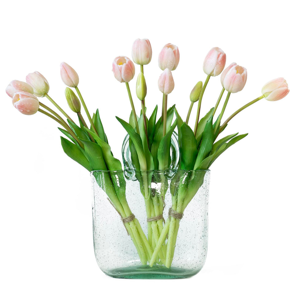 DUYONE artificial tulips close-up of 3-bunch pack for year-round decor.