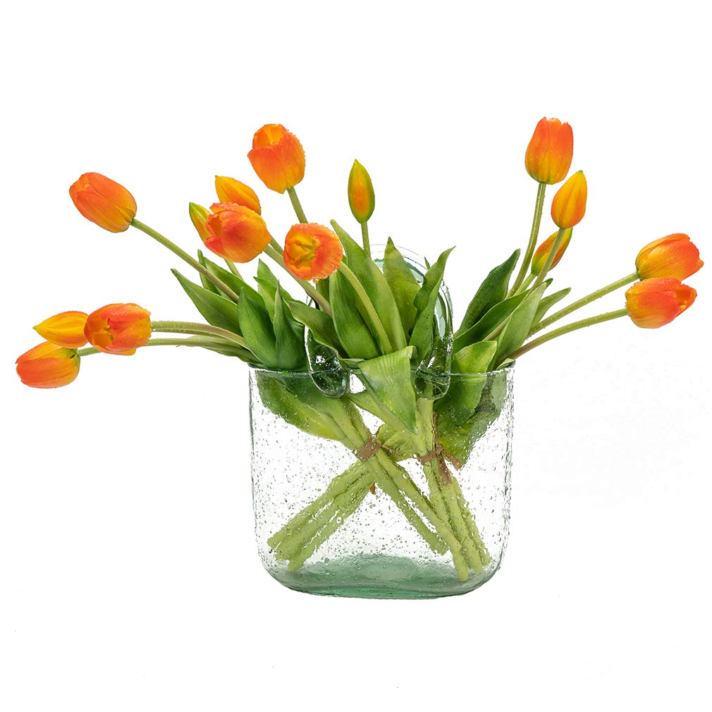 DUYONE artificial tulips orange bouquet main view for year-round decor