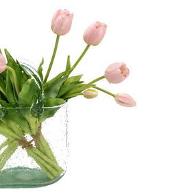 DUYONE tulips styled as a wedding bride bouquet for decor and photos