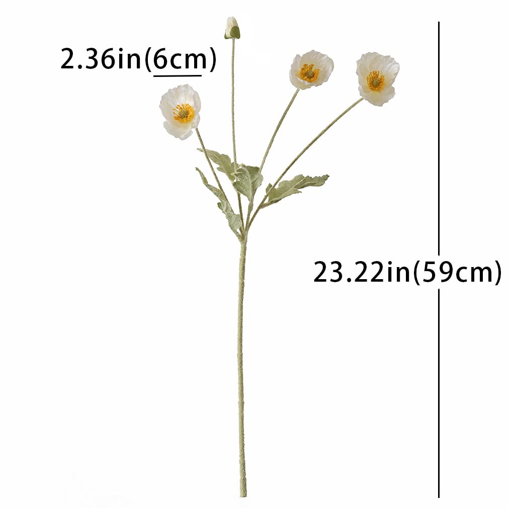 DUYONE six-stem artificial poppy set ideal for wedding tables