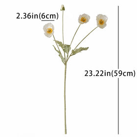 DUYONE six-stem artificial poppy set ideal for wedding tables