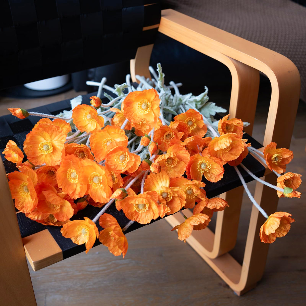 DUYONE non-wilt artificial poppies preserve color and form