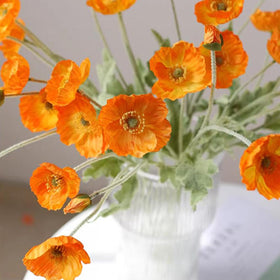 DUYONE flocked stem texture detail for realistic poppies