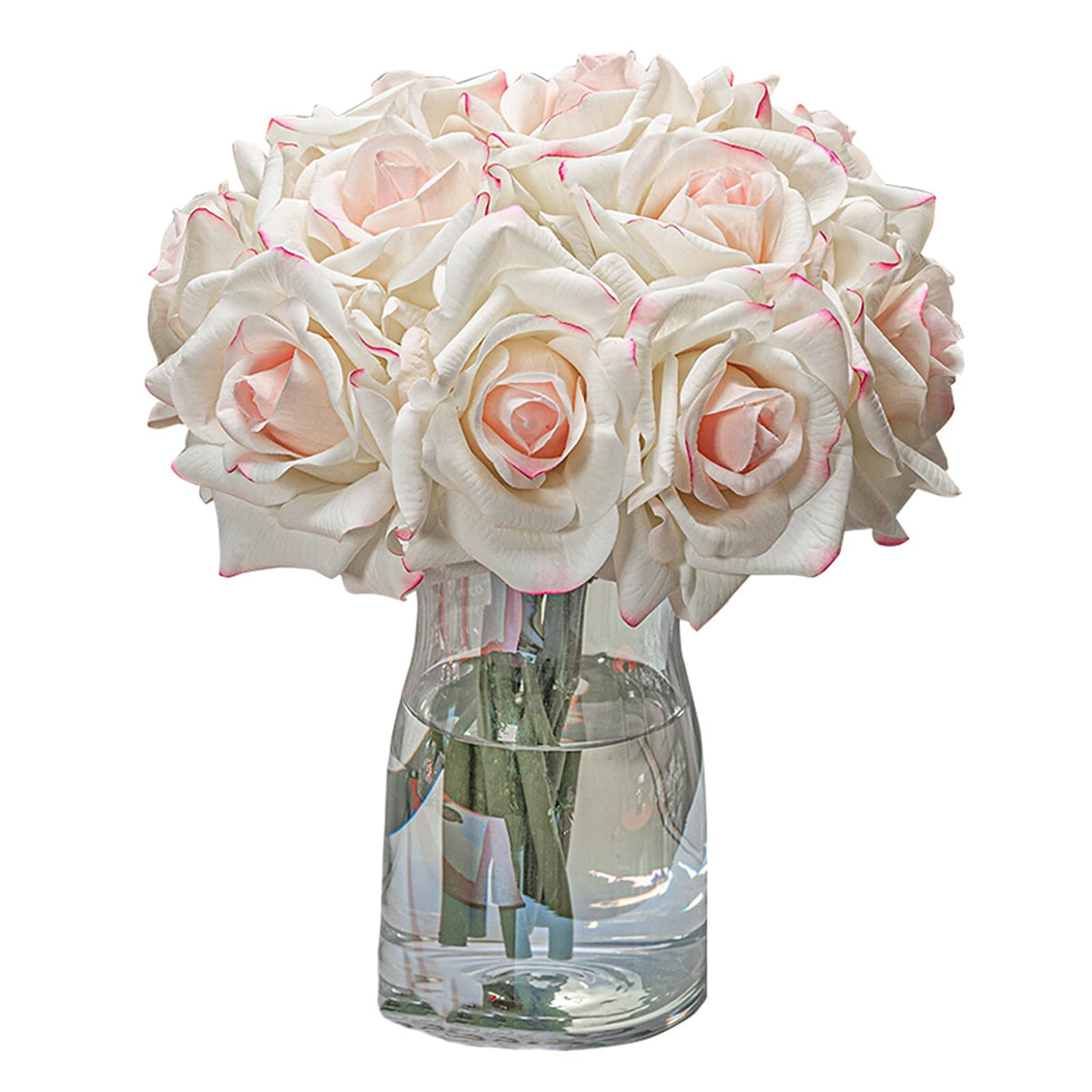 DUYONE roses cleaning tip image shows easy dusting with a damp cloth.