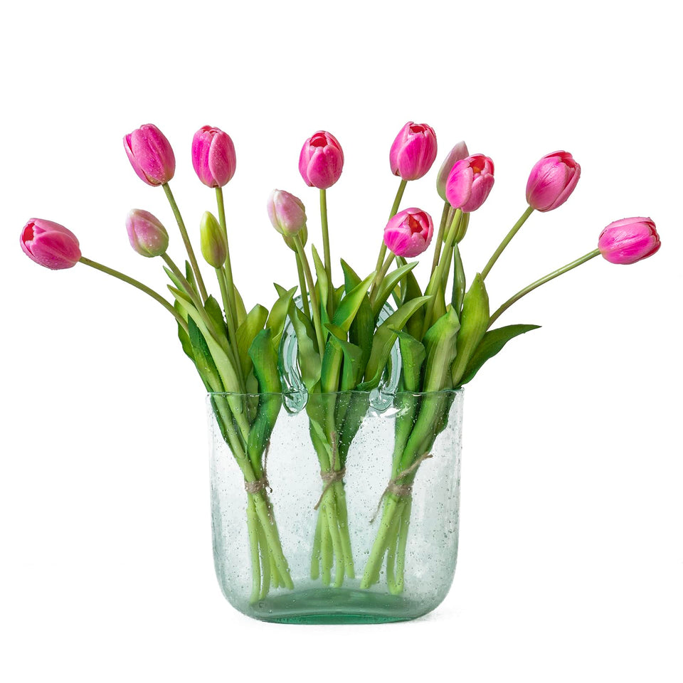 DUYONE Peachblow tulips bouquet close-up shows realistic texture and soft touch