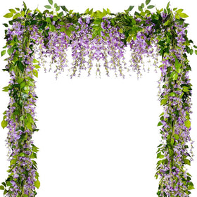 DVGUN wisteria garland 5pcs 33ft purple for archway decoration