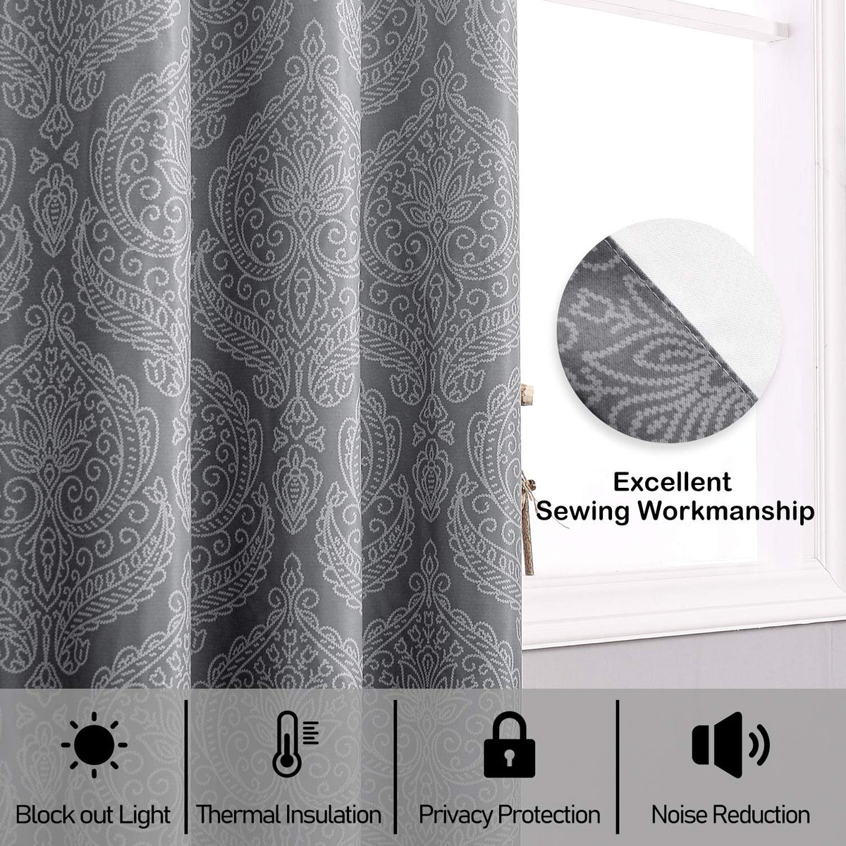 DWCN Grey ombre curtains create a cozy living room ambiance.