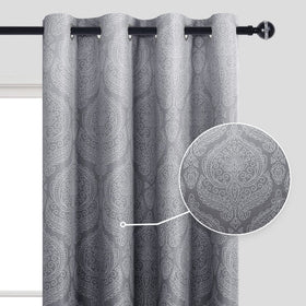 DWCN Ombre blackout curtains installed easily with a 2-panel setup.