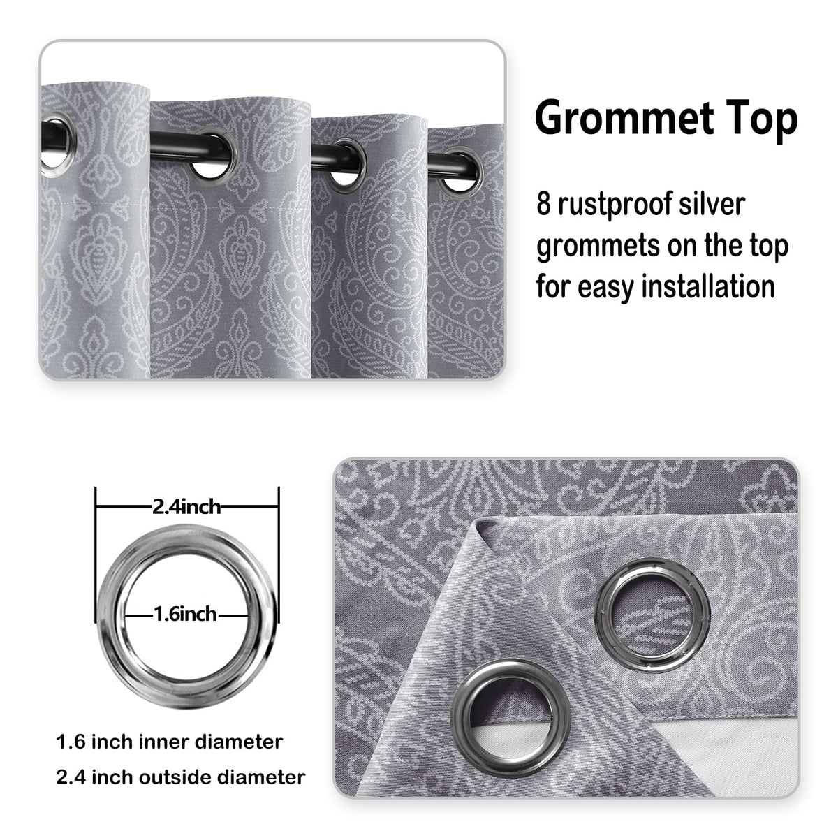 DWCN Grey 2-panel set enhances living room or bedroom decor.