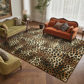 DweIke leopard rug bedroom décor cheetah print adds warm texture underfoot.