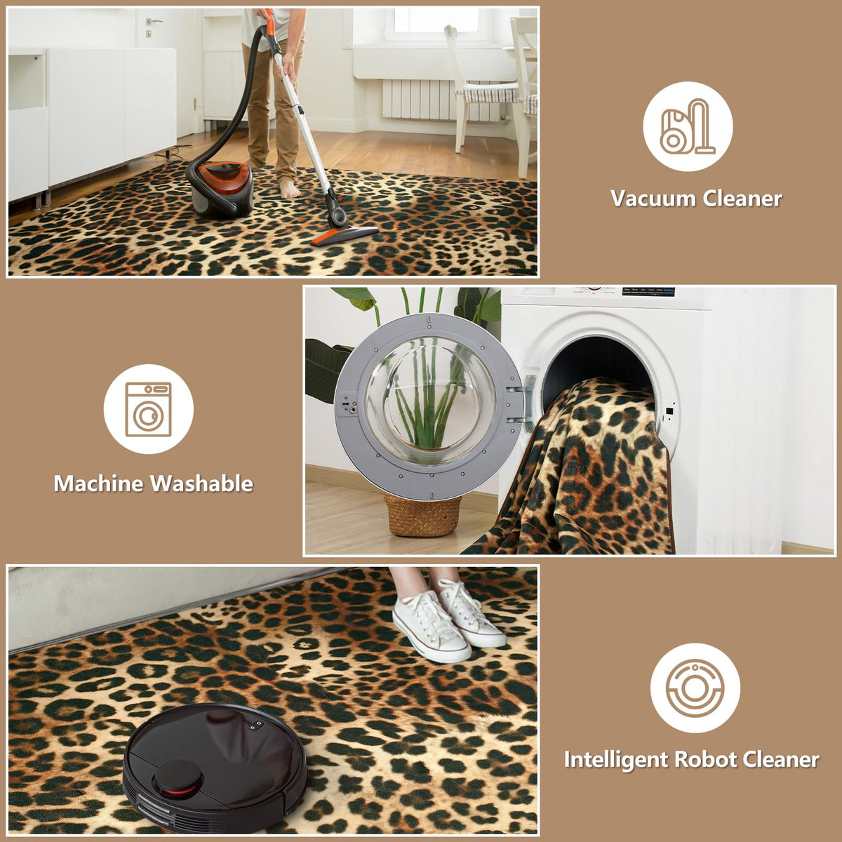 DweIke leopard rug kids and pets friendly for busy households.