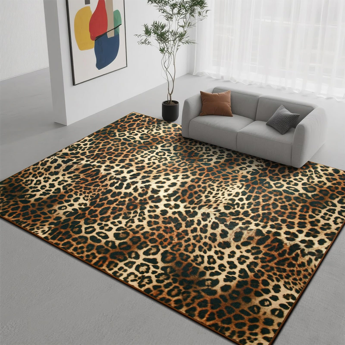 DweIke leopard rug rustic wild charm enhances any room.