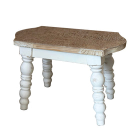 Dwellington wooden bathroom step stool top view ideal for reach and display