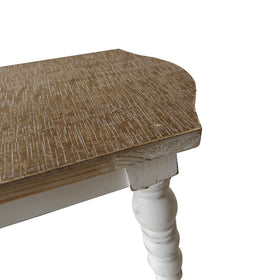 Dwellington wooden step stool used as plant stand in kitchen