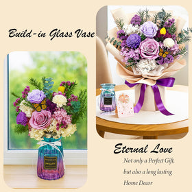 DWELLJOY glass vase included for ready-to-display arrangement.