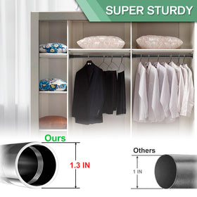 DwelSpire 1.3-inch diameter supports heavier garments with stability.
