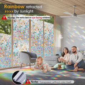 Dwersty rainbow window film provides privacy while keeping soft light